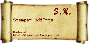 Stemper Márta névjegykártya